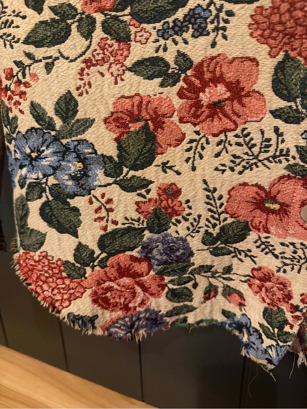 🌺 POL Womens My Vintage Romance Jacquard Floral Patchwork Jacket Shacket Size S - Picture 7 of 15